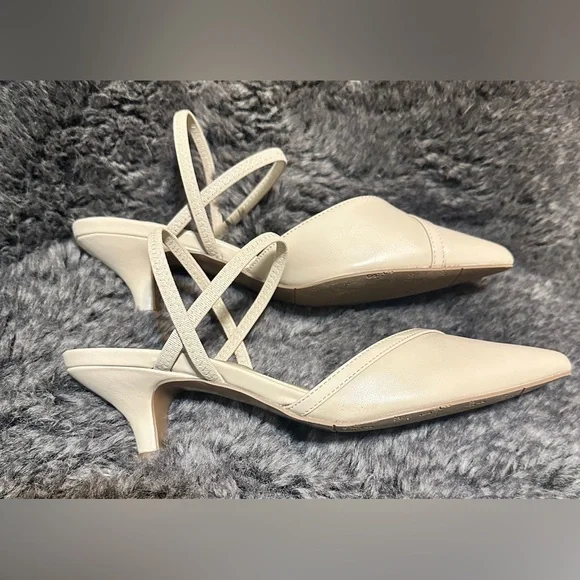 Easy Street Strappy Pointed Toe with Kitten Heels - Picture 2 of 7